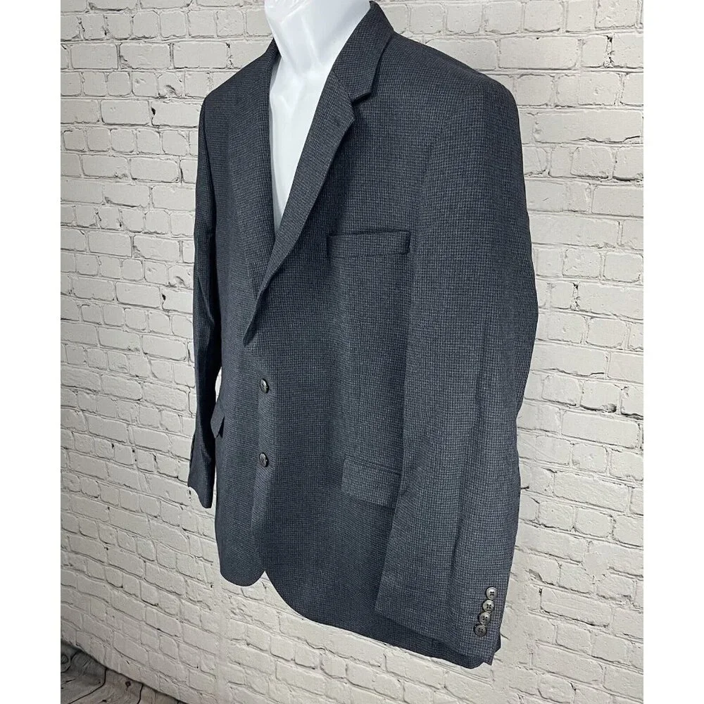 Marks & Spencer Black Blue Check Easy Care Sports Jacket Blazer Size 48